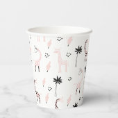 キリン野生動物サファリ動物のパターン 紙コップ (裏面)