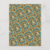 キリン間抜けの長い首とスポット、おもしろいフォークアート ポストカード (正面)