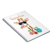 キリン間抜けサングラスおもしろい顔皮肉 ノートブック (右側)