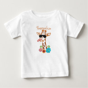 キリン間抜けサングラスおもしろい顔皮肉 ベビーTシャツ