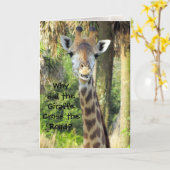 キリン間抜け誕生日カード(子供用) カード (黄色い花)