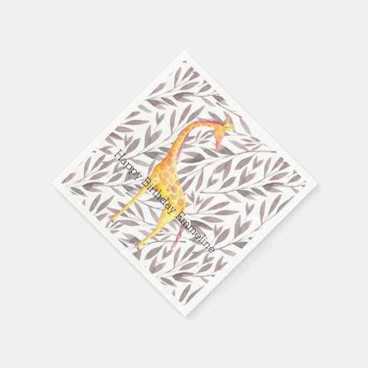 キリン離れとの水色パーソナライズされた スタンダードカクテルナプキン (角)