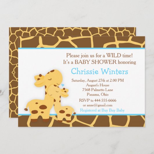 キリン青少年ベビーシャワー 招待状 (正面/裏面)