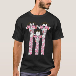 キリン音楽ヘッドフォンサングラスかわいい動物Sa Tシャツ