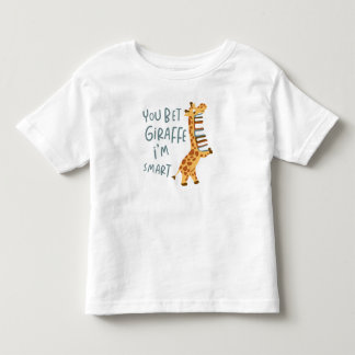 キリン頭が切れるキッズブックラバーTシャツ トドラーTシャツ