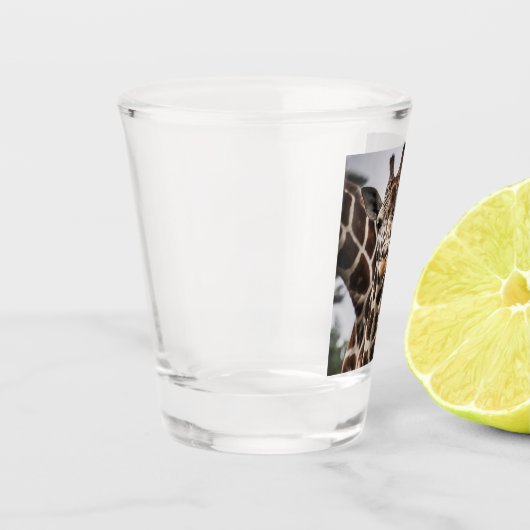 キリン頭キリン毛皮プリントアフリカ動物 ショットグラス (左)