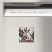 キリン頭キリン毛皮プリントアフリカ動物 マグネット (インサイチュ (食洗機))