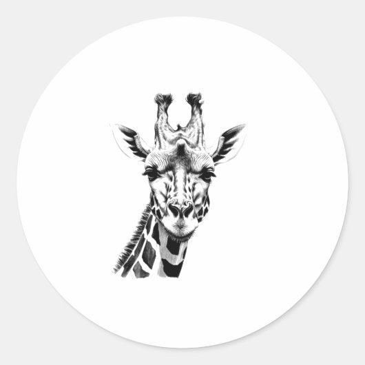 キリン顔アフリカ ラウンドシール (正面)