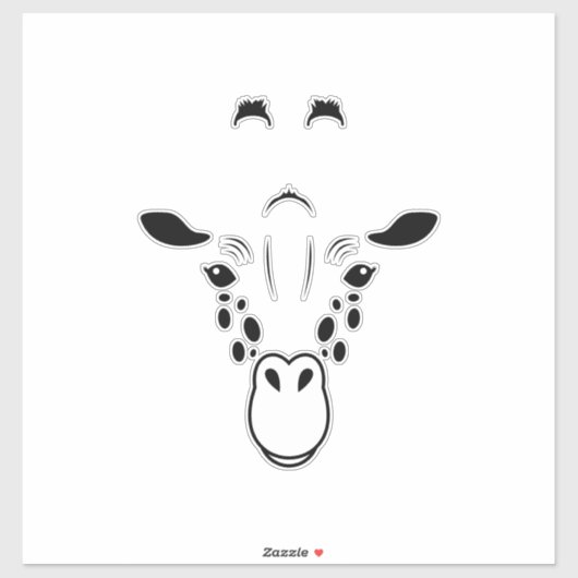 キリン顔シルエット シール (シート)