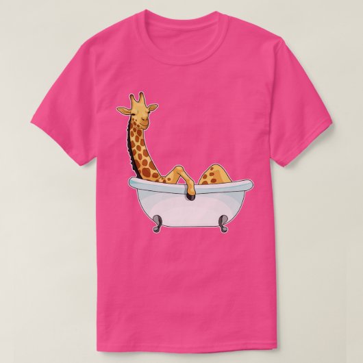 キリン風呂バスタブ Tシャツ (デザイン正面)