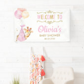 キリン風船ガールベイビーシャワー歓迎の背景 横断幕 (インサイチュ)