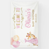 キリン風船ガールベイビーシャワー歓迎の背景 横断幕 (縦)