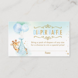 キリン風船赤ちゃんシャワーおむつラッフルチケット エンクロージャーカード