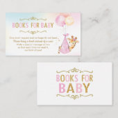 キリン風船赤ちゃんシャワー代わりに本を持って エンクロージャーカード (正面/裏面)