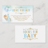 キリン風船赤ちゃんシャワー代わりに本を持って エンクロージャーカード (正面/裏面)