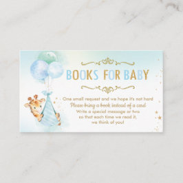キリン風船赤ちゃんシャワー代わりに本を持って エンクロージャーカード