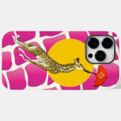 キリン飛んでいるレッドアンブレラブラウンキリン柄 Case-Mate iPhoneケース (裏面 (横))