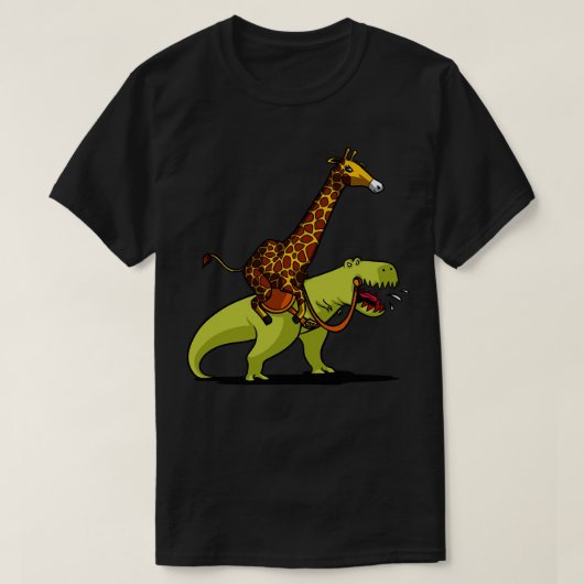 キリン騎乗恐竜 Tシャツ (デザイン正面)