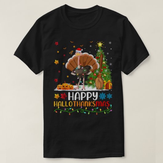 キリン鳥愛好家 面白い 幸せなキリン こんにちはありがとう Tシャツ (デザイン正面)