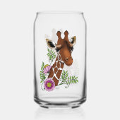 キリン黄ポートレート花 ガラス缶 (正面)