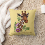 キリン黄ポートレート花 クッション (ブランケット)