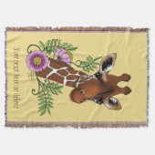 キリン黄ポートレート花 スローブランケット (正面)