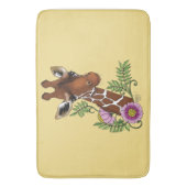 キリン黄ポートレート花 バスマット (正面縦)