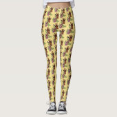 キリン黄ポートレート花 レギンス (正面)