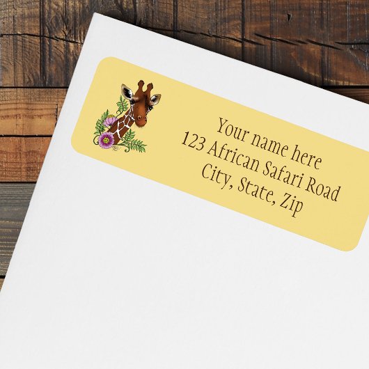 キリン黄色の肖像花の住所 ラベル