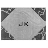 キリン黒とライトグレーモノグラム カッティングボード (正面)