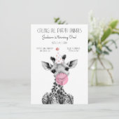 キリン黒白の誕生日パーティーの招待状 招待状 (スタンド正面)