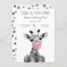 キリン黒白の誕生日パーティーの招待状