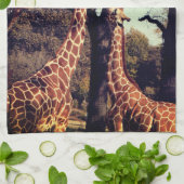 キリン2個のキッチンタオル キッチンタオル (折り畳み)