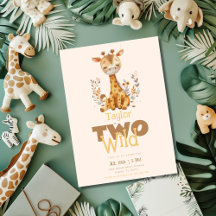 キリン2匹の野生のサファリの動物2歳の誕生日