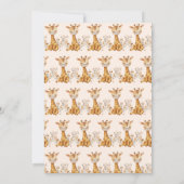 キリン2匹の野生のサファリの動物2歳の誕生日 招待状 (裏面)