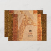 キリン アフリカ サファリ ウェディング RSVP 返信カード (正面/裏面)