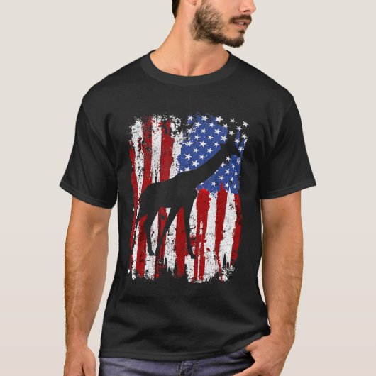 キリン・アメリカ国旗 Tシャツ (正面)