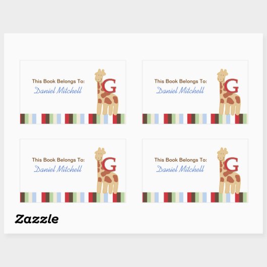 キリン・アルファベットスープブック用Gプレートシール 長方形シール (シート)