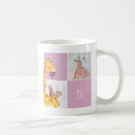 キリン・アルファベットモノグラムかわいい赤ちゃんシャワー コーヒーマグカップ