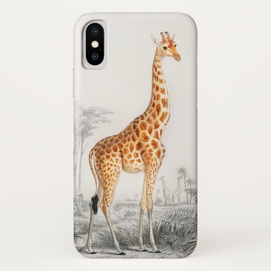 キリン イラスト ヴィンテージ アート プリント Case-Mate iPhoneケース (裏面)