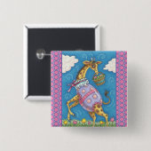 キリン、イースターエッグ&チューリップ休日ボタンスクー 缶バッジ (正面&裏面)