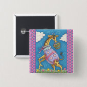 キリン、イースターエッグ&チューリップ休日ボタンスクー 缶バッジ (正面&裏面)