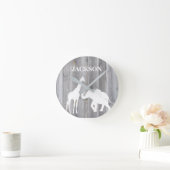 キリン&エレファントオングレーウッドベビールームクロック ラウンド壁時計 (ホーム)
