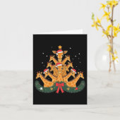 キリン・クリスマスツリー動物クリスマス女性男性 カード (黄色い花)