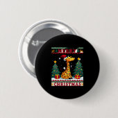 キリン クリスマス セーター おもしろい サンタ帽子 リ 缶バッジ (正面&裏面)