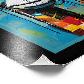 キリン・グラフィッティ、おもしろい、カラフル フォトプリント            (角)