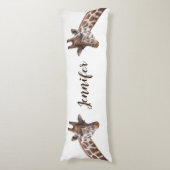 キリン・サファリの動物パーソナライズされた名 ボディピロー (正面縦)