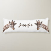 キリン・サファリの動物パーソナライズされた名 ボディピロー (正面)