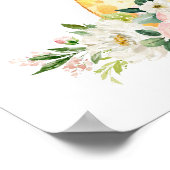 キリン,サファリ,ピンクの花,女の子子供部屋 ポスター (角)