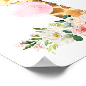 キリン，サファリ，ピンクバブルガム，女の子子供部屋 ポスター (角)